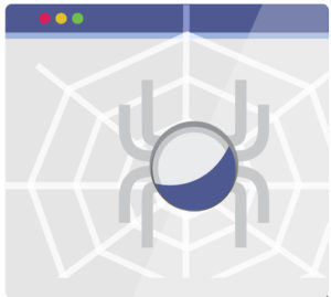A spider creating a web on a webpage