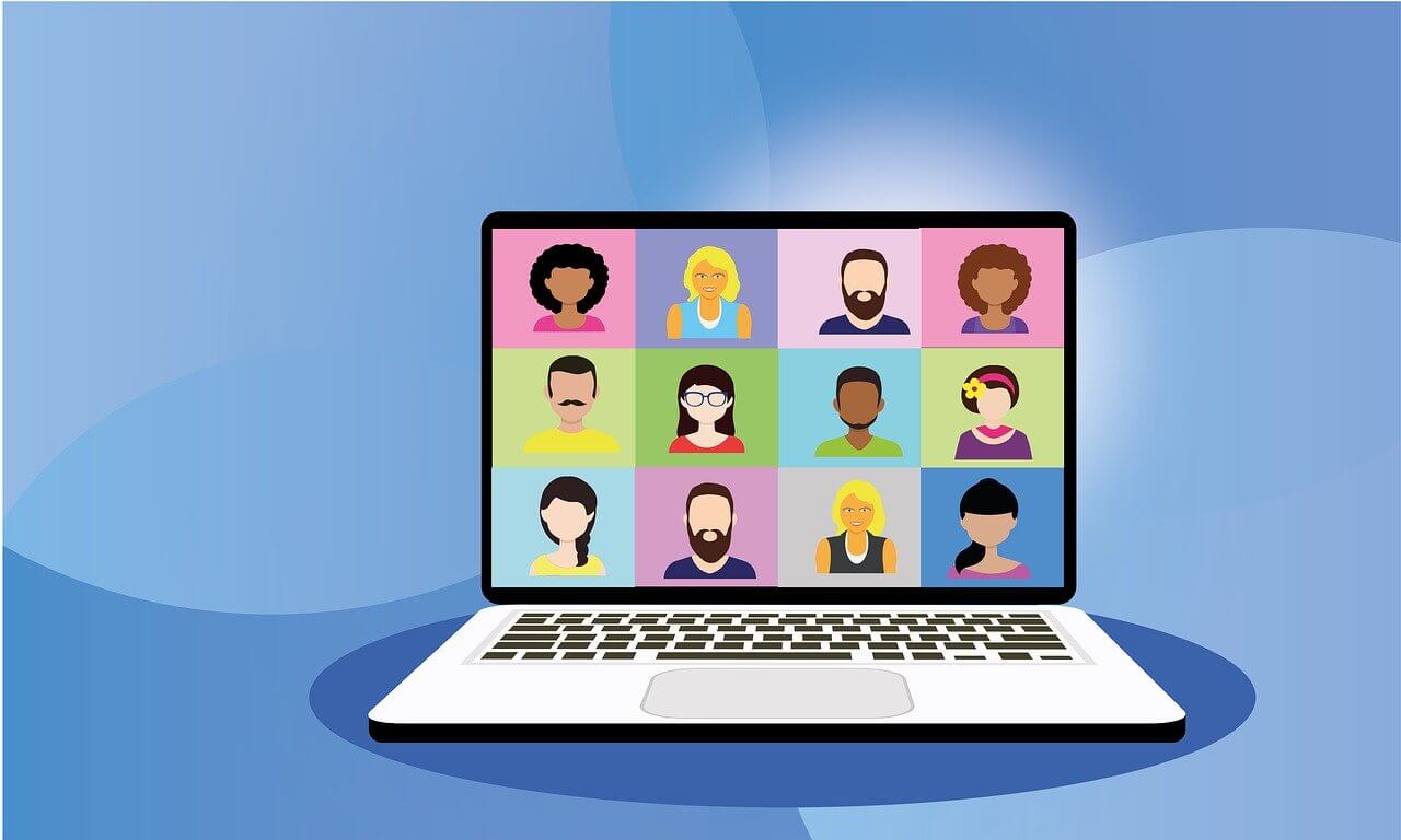 illustration of people in video conference