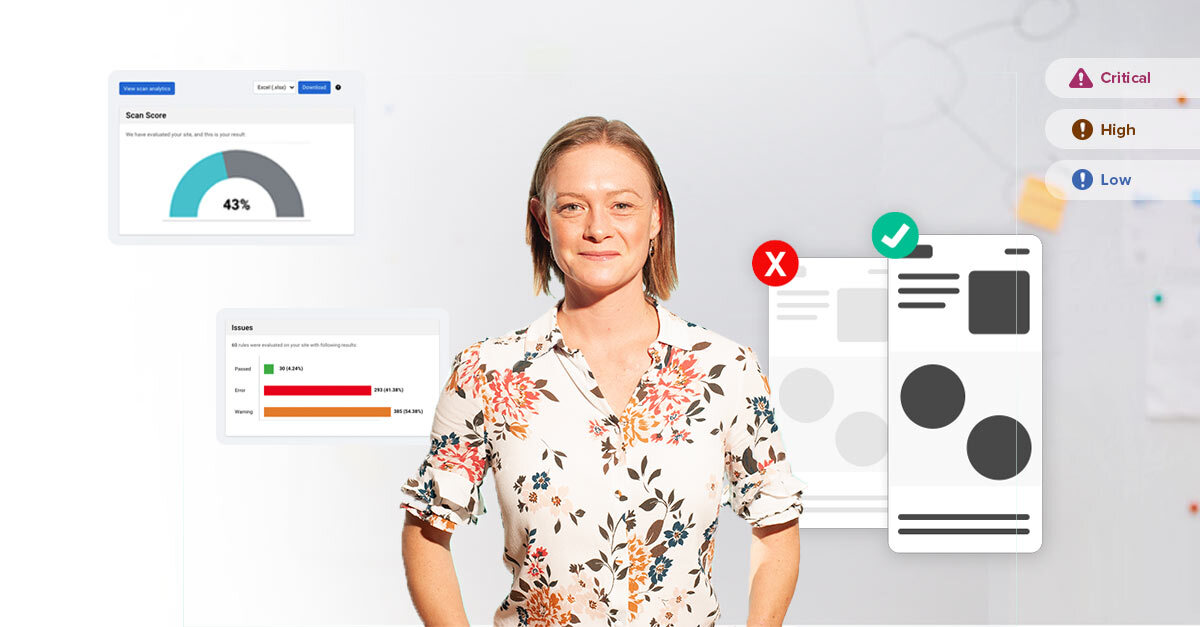 Karen standing next to visuals and graphs