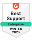 G2 Badge for Best Support Enterprise 2023