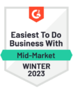 G2 badge for Easiest Business to do Business With 2023