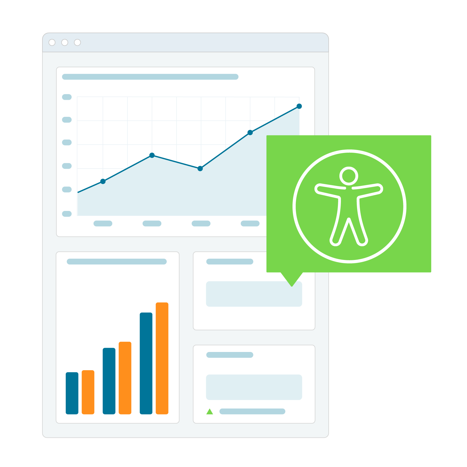 Conceptual Level Access dashboard with universal symbol for accessibility