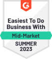 Winner! Easiest to do Business With. Mid-Market. Summer 2023