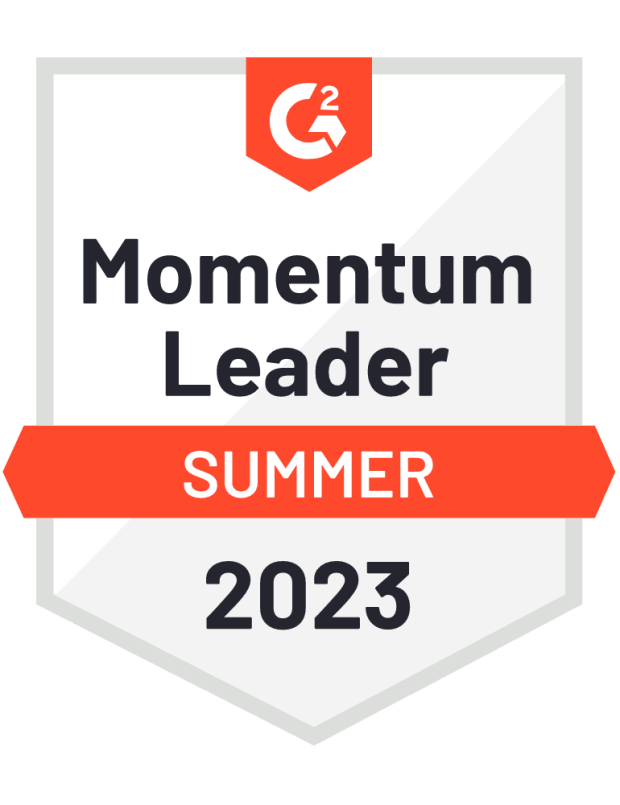 G2 Momentum Leader Summer 2023 Recognition badge