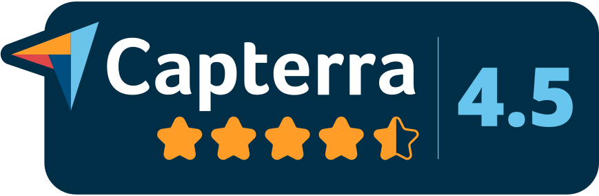 Capterra review showing 4.5 out of 5 stars