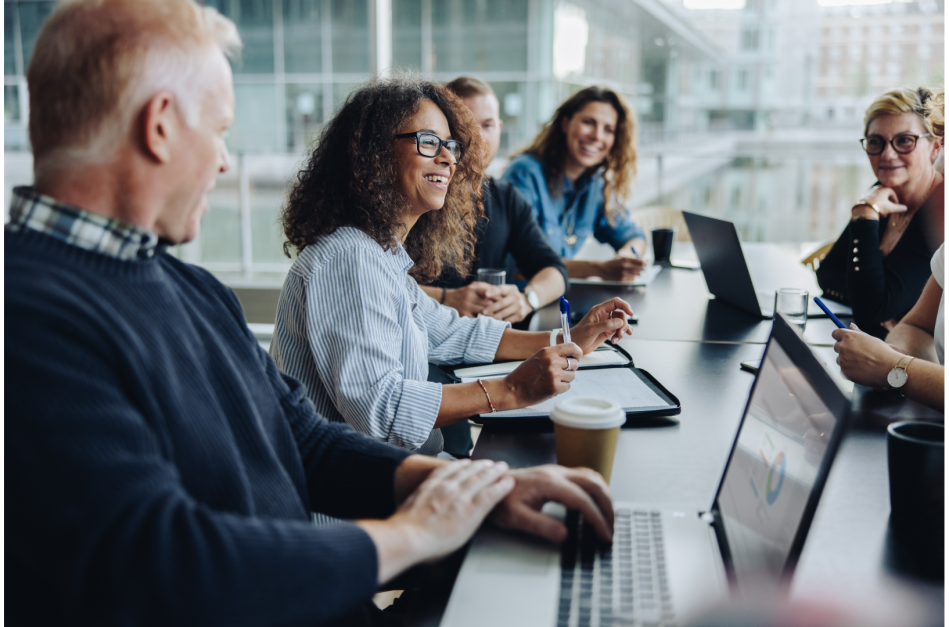 Multiracial business people having meeting