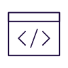 Icon of code in a browser window