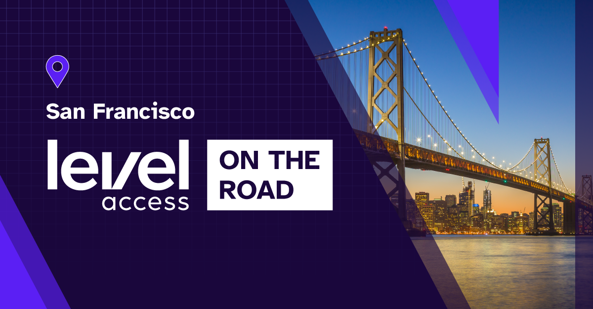 An image of the Level Access on the Road logo with a picture of San Francisco.